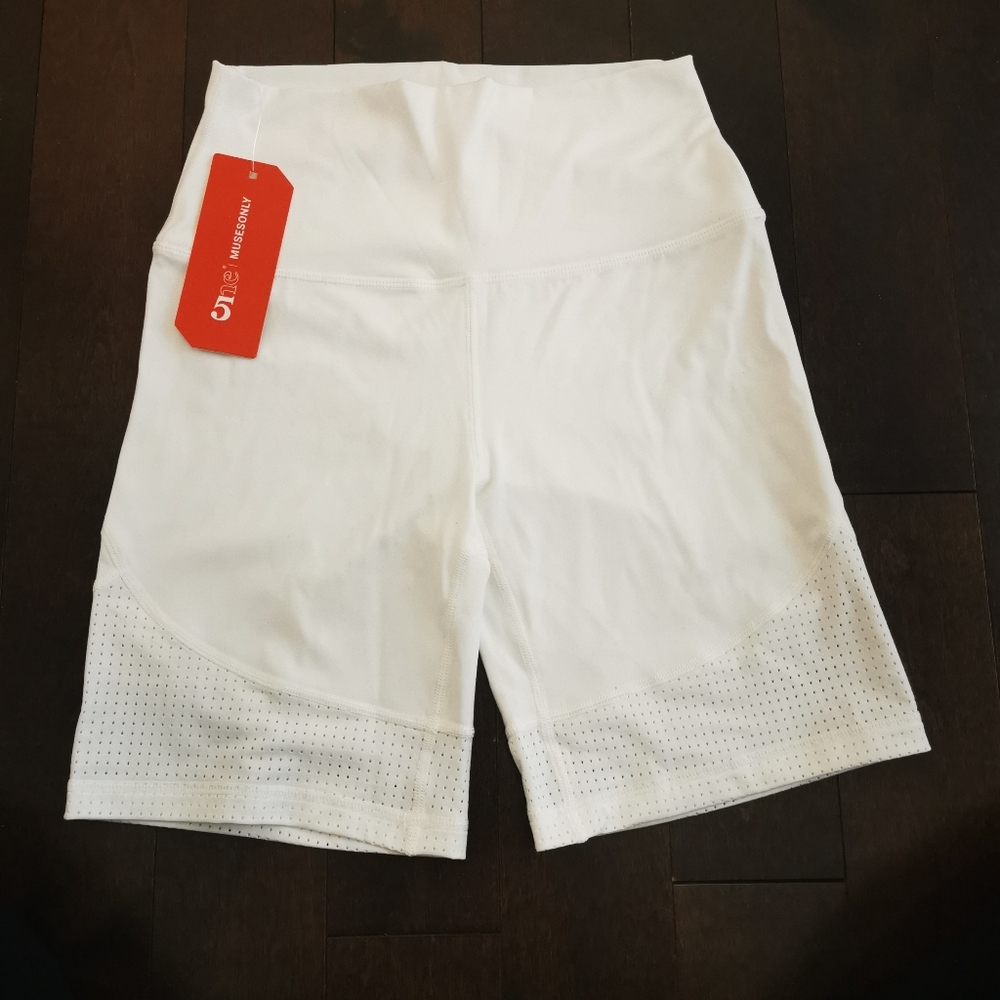 White/Ivory Biker Shorts